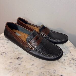 Johnston and Murphy Loafers men Size 10 M black Leather dress shoes